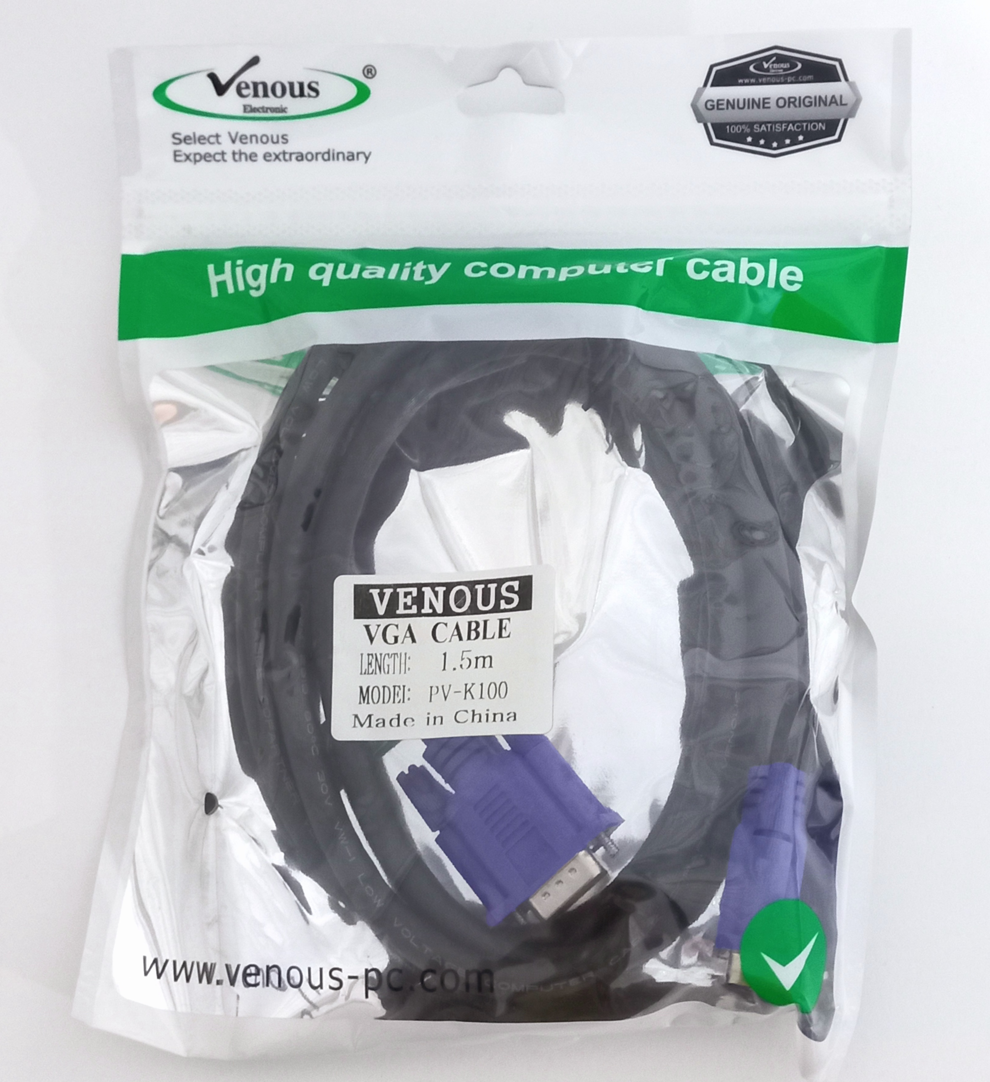 کابل VGA مانیتور ونوس 1.5 متری مدل Venous PV-K100 1.5M